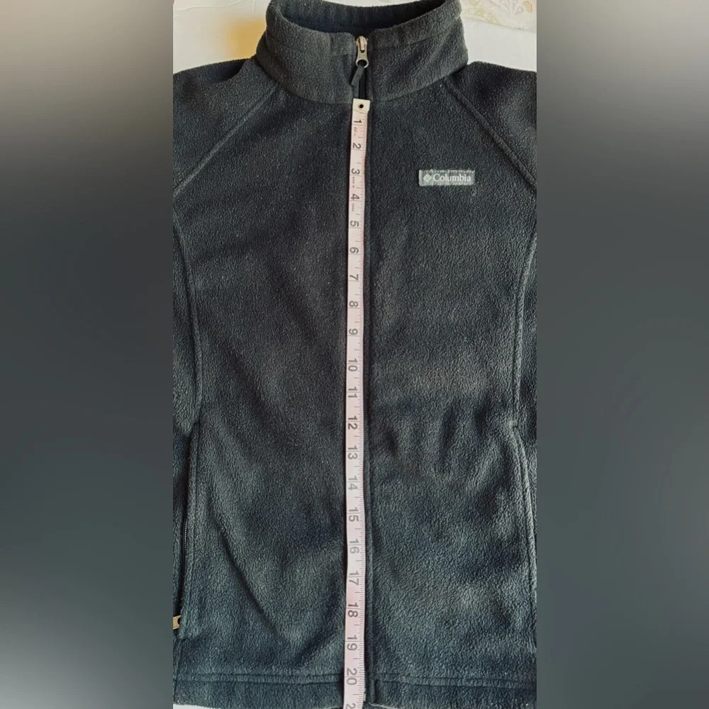 Columbia Youth Jacket‎ Large 14 16 Black Fleece Full Zip Pockets Mock Neck Warm
